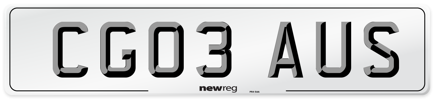 CG03 AUS Number Plate from New Reg